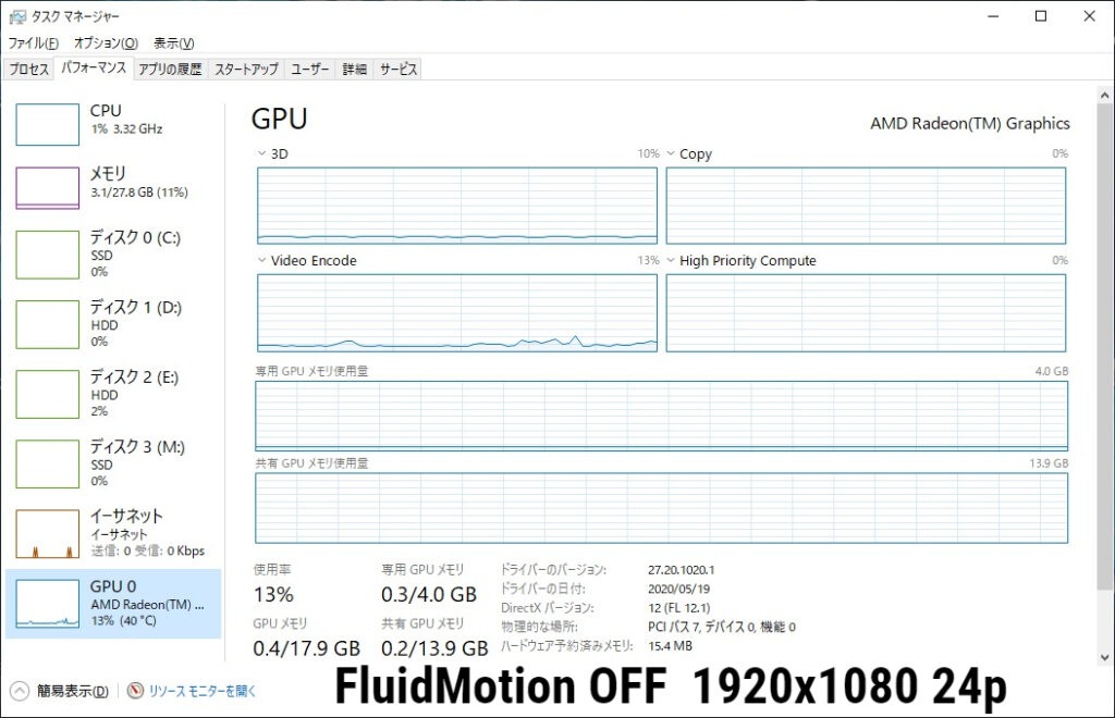 21年 アニメが72pでヌルヌル動いた Ryzen Apuで驚愕の Fluid Motion フレーム補間機能を使ってみた にらのり雑記ブログ